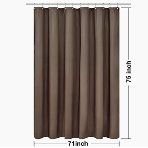 Mrs Awesome Chocolate Brown Embossed Microfiber Shower Curtain or Liner -71”x78” - Picture 2 of 4